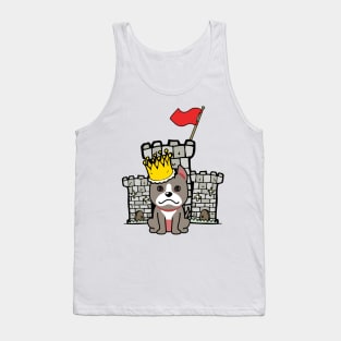 Cute grey dog is king of the castle Tank Top